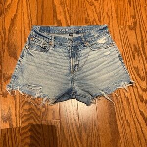 American Eagle Outfitters Light Blue Distressed Jean Shorts